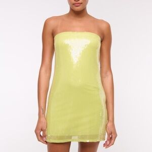 Abercrombie & Fitch Light Green Strapless Dress